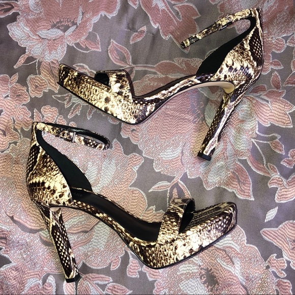 Michael Kors Margot Platform Snake Leather Heels - Picture 7 of 8